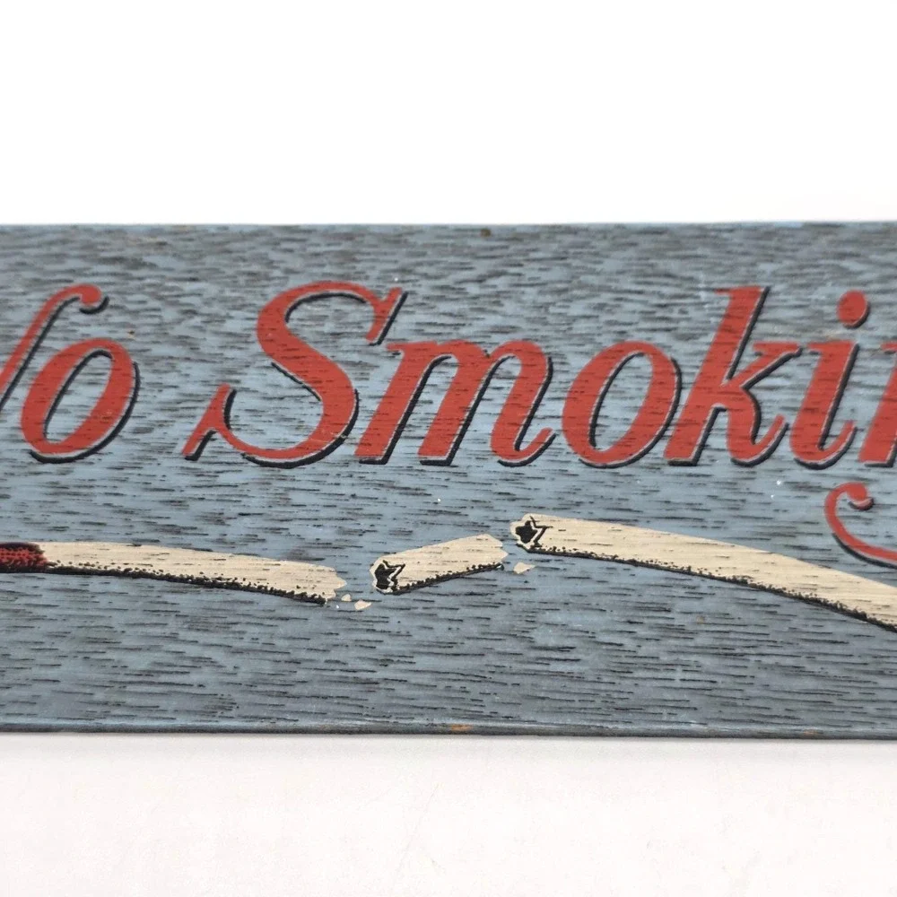 Vintage No Smoking Wood Wall Hanging Sign Plaque Art 1967 Yorkraft York PA 12